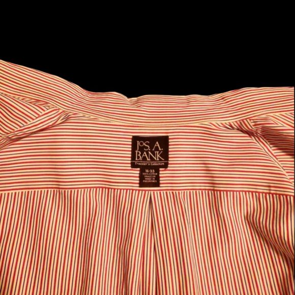 Jos. A. Bank Travelers Collection 16-33 Dress Shirt White/Red/Black Pins… - Picture 2 of 7
